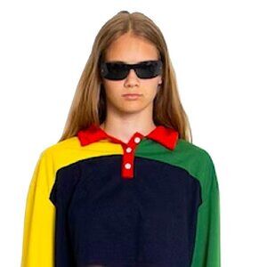 ❤️ 🆕 SHEIN Rainbow Color Block Pullover Shirt Size M